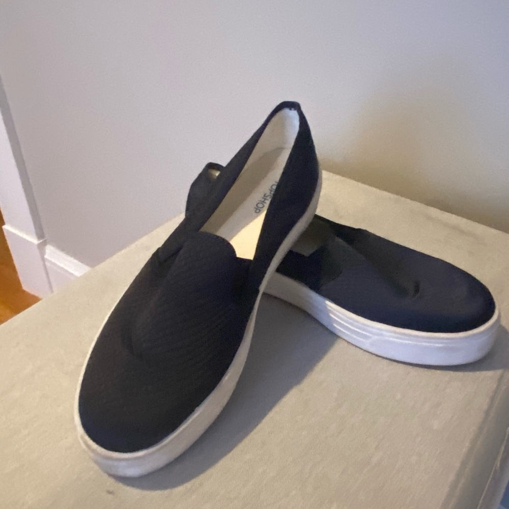 Top shop navy blue platform sneakers